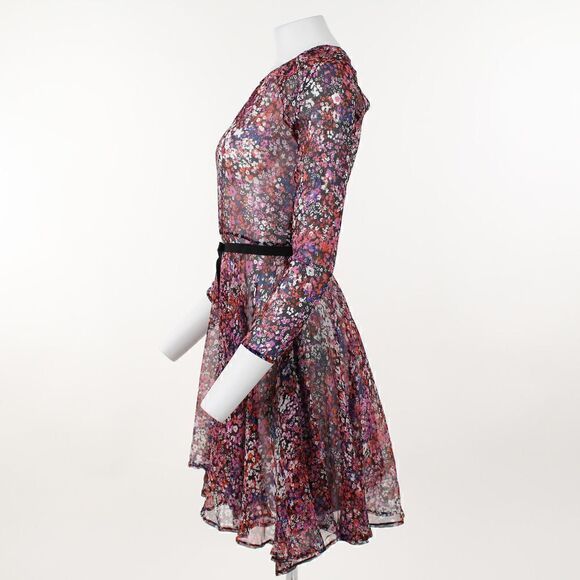 Maje Relana Silk Floral Print Mini Dress - Picture 3 of 5